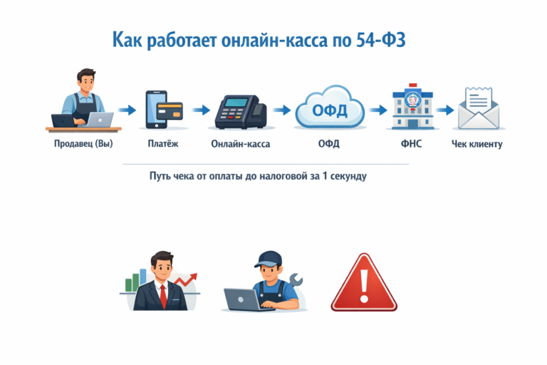 Онлайн‑касса по 54-ФЗ: полный разбор для бизнеса и самозанятых